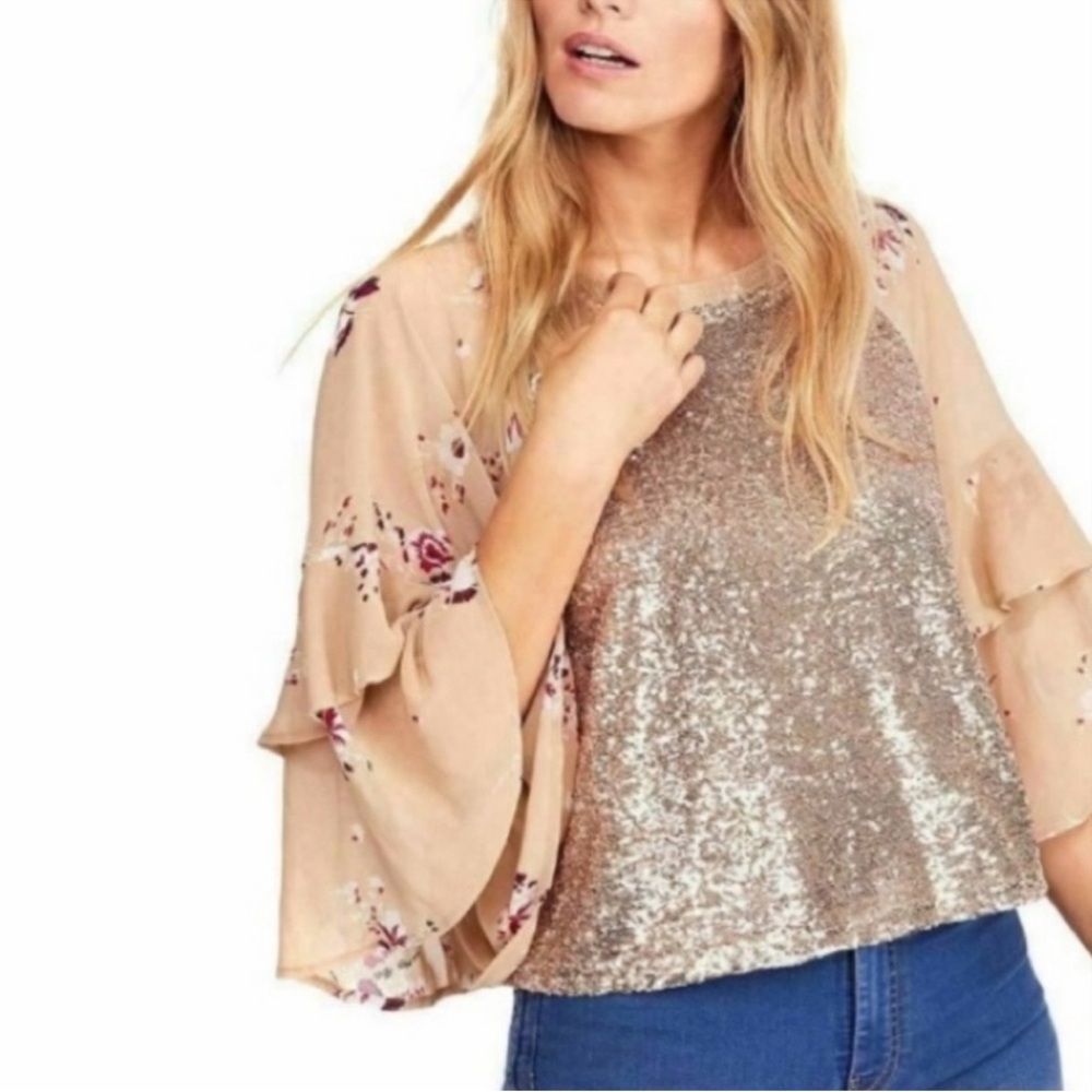 Free People Womens Shimmy & Shake Pullover Blouse